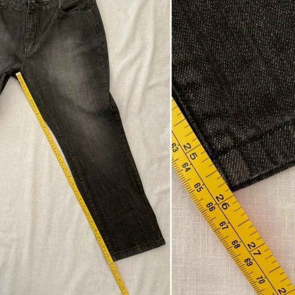 Denim 24 7 Jeans Size 18WP Petite Black Wash Stretch Mid Rise - Picture 7 of 11